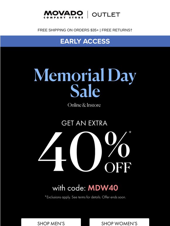 EARLY ACCESS: EXTRA 40% OFF