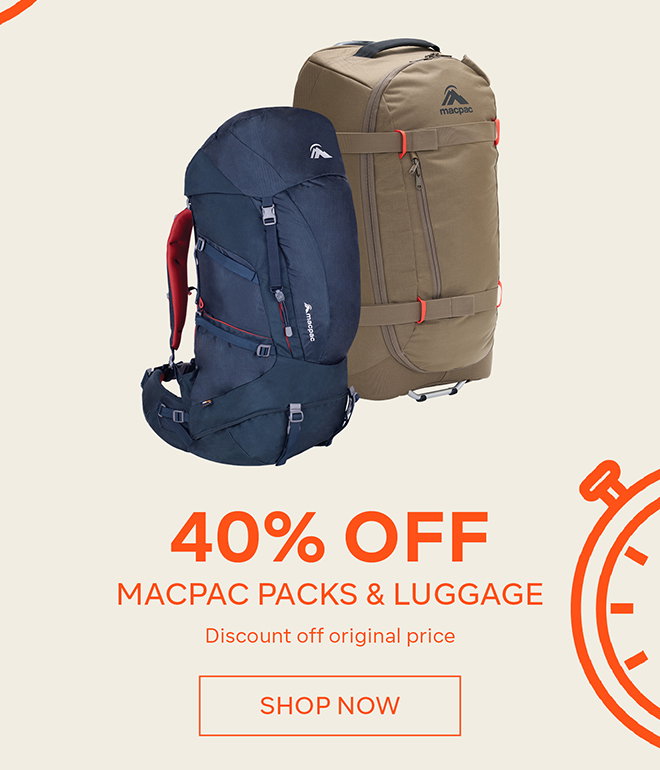 40% off Macpac Packs & Luggage