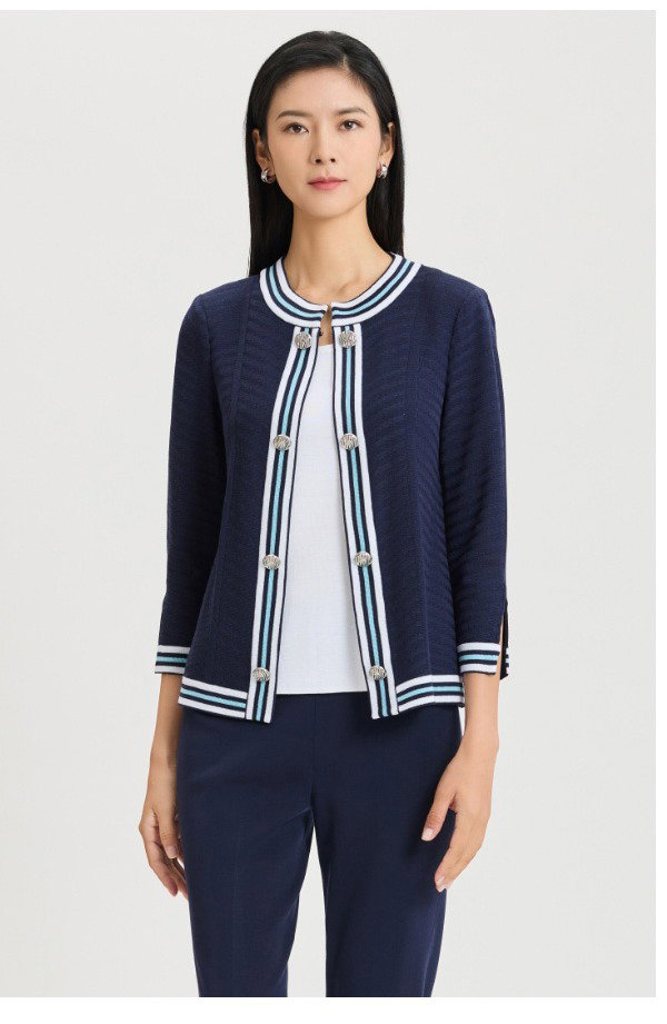 Heritage Tonal Herringbone Knit Jacket