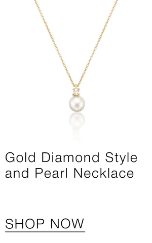 Gold Diamond Style and Pearl Necklace