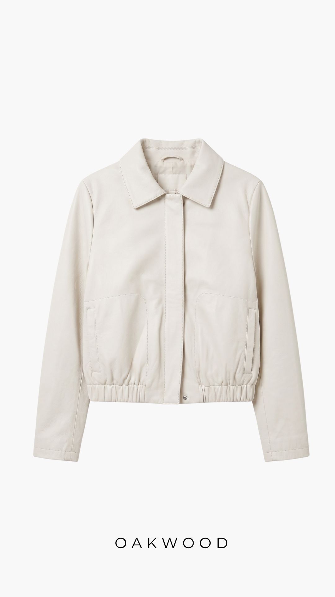 Blouson cuir Odessa blanc cassé