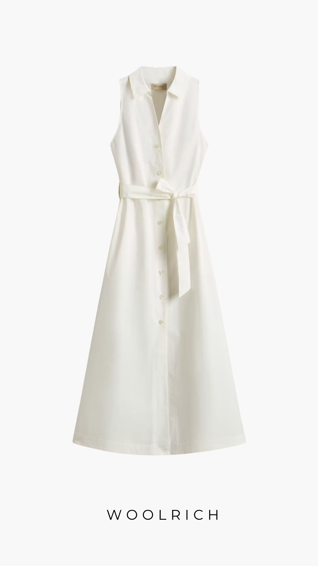 Robe chemise ceinturée en popeline blanc