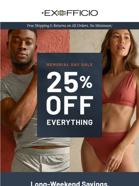 Don't miss 25% Off Everything for Memorial Day ⏳