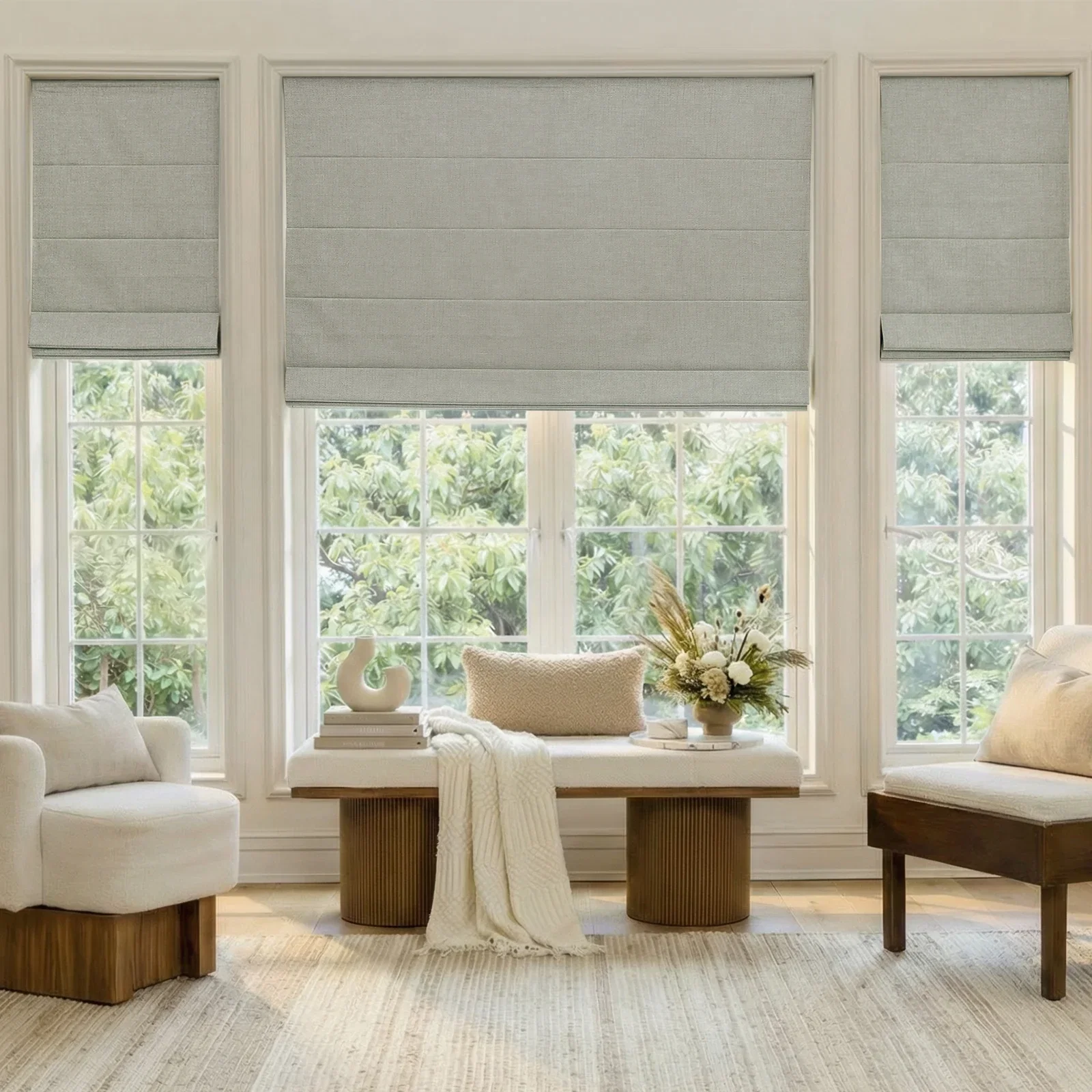 Alder Linen Look Blackout Roman Shade