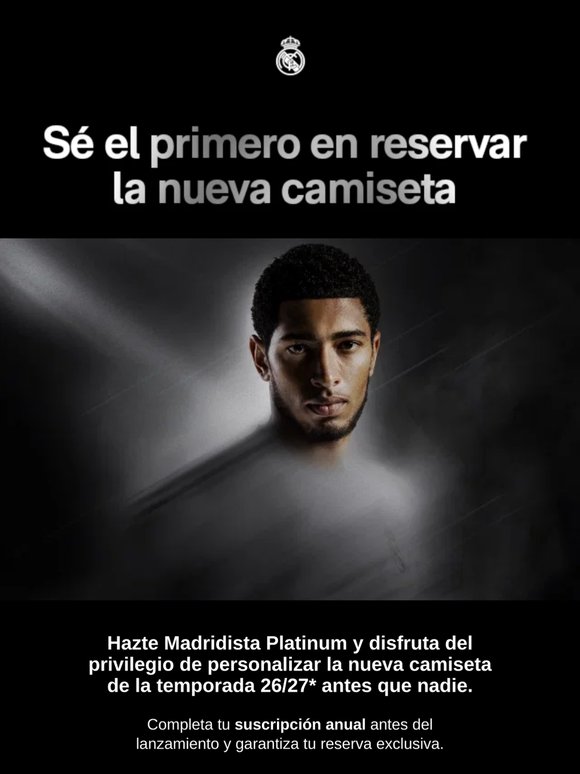 Sé el primero. Reserva la nueva camiseta antes que nadie
