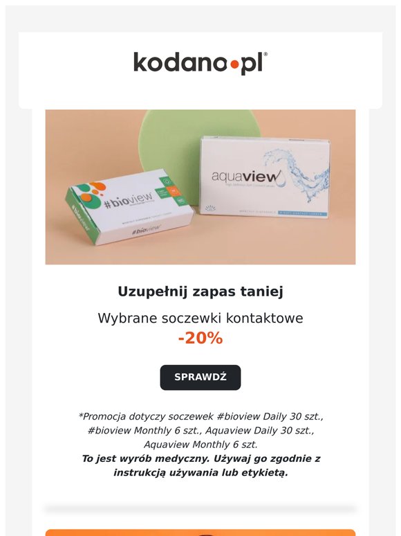Soczewki -20% oraz Darmowa dostawa przez cały rok!