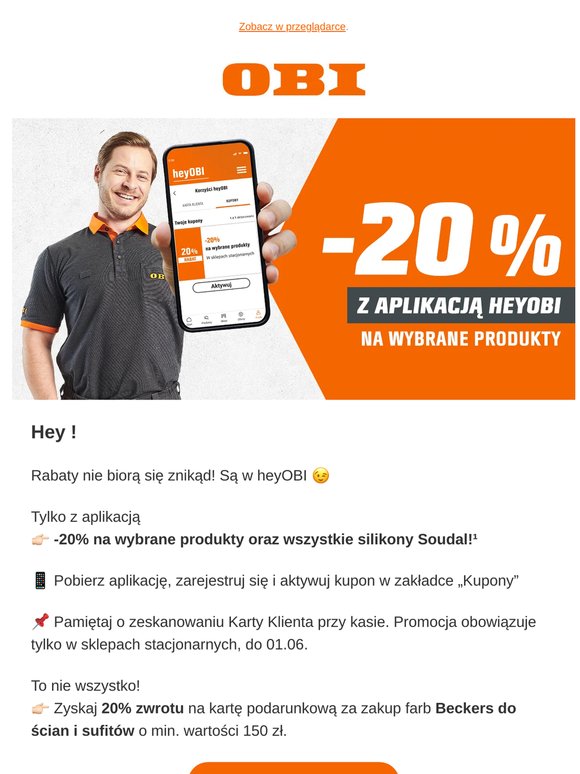 Nowe kupony w aplikacji heyOBI! 🎉