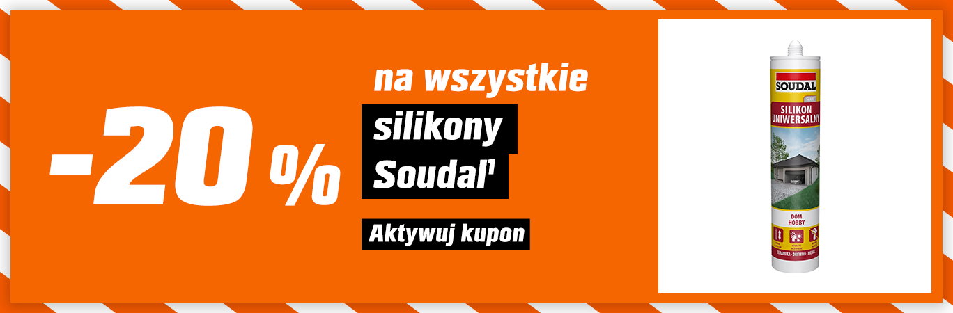 Silikony marki Soudal -20% z kuponem w aplikacji 
