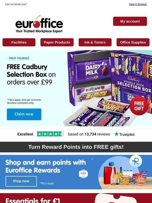 — - order today for a free Cadbury Selection box 🍫
