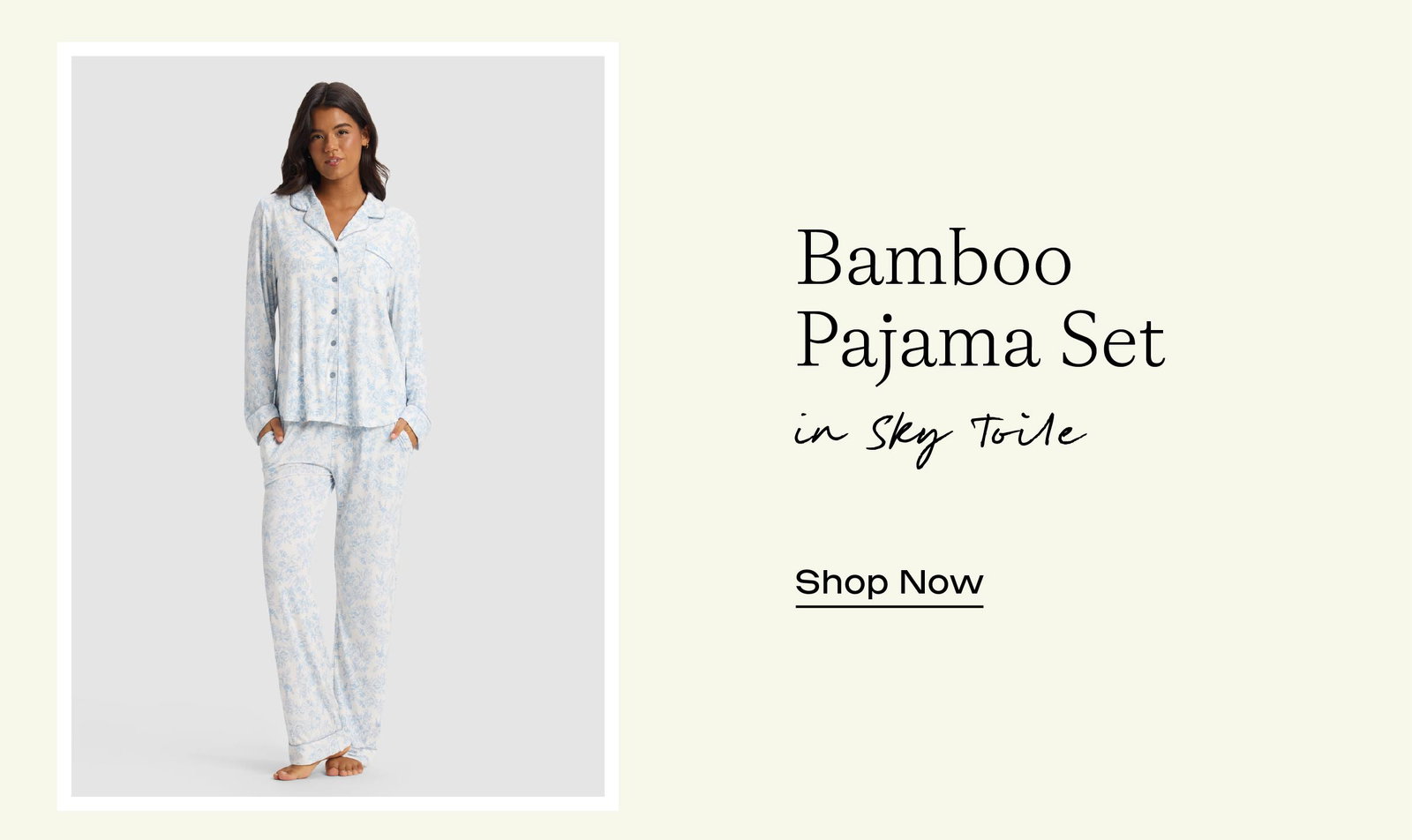 Bamboo Pajama Set in Sky Toile - Shop Now