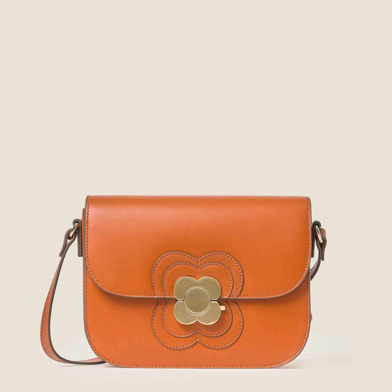 Image of Eclipse Leather Crossbody Bag - Orange