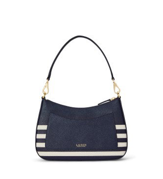 Bolso Danni mediano de piel con rayas marino