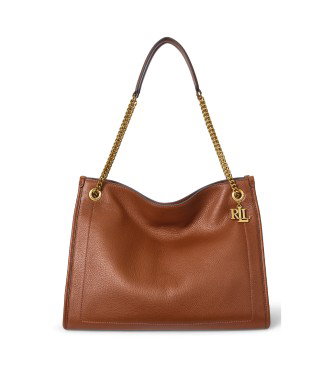 Bolso tote Bradley de piel granulada marrón