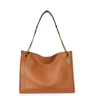 Bolso tote Bradley de piel granulada marrón