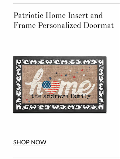 Patriotic Home Insert and Frame Personalized Doormat