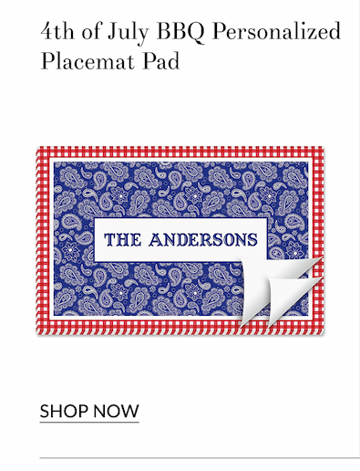 4th of July BBQ Personalized Placemat Pad