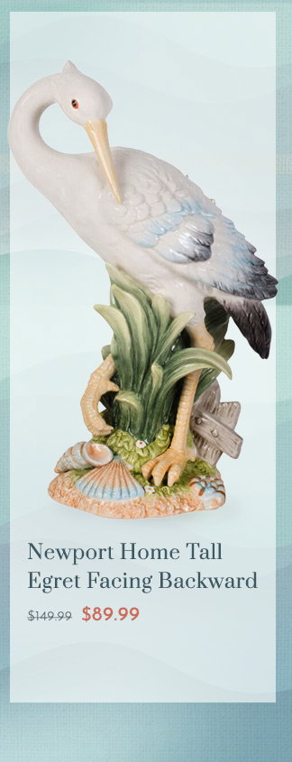 Newport Home Tall Egret Facing Backward - now $89.99