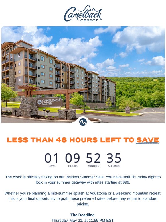 Camelback is calling: Don’t miss your $99 Insider rate!