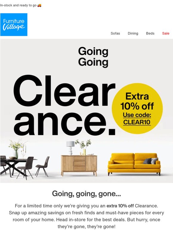 EXTRA 10% off Clearance