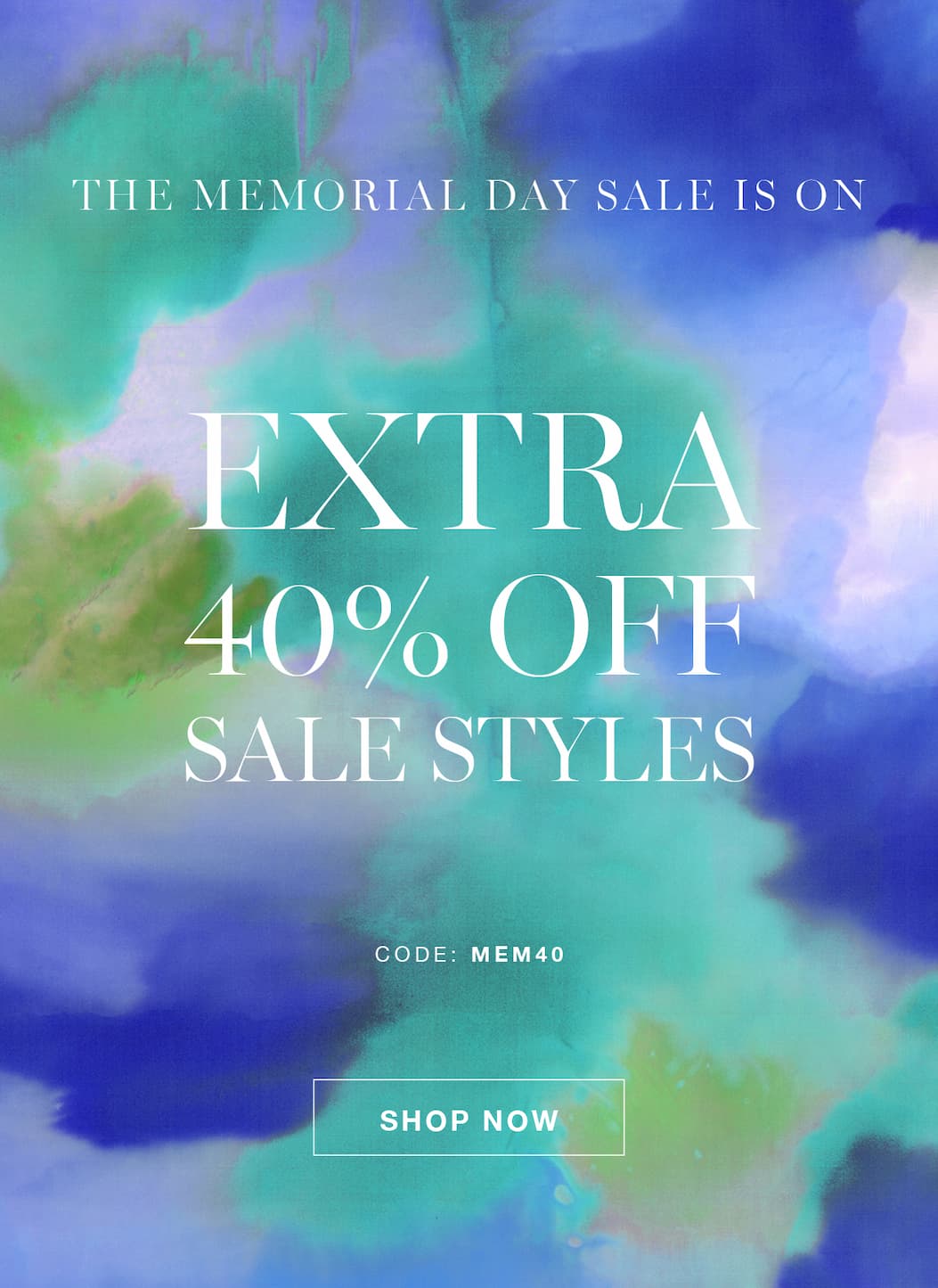 Extra 40% off all sale styles with code MEM40 at checkout. Ends 5/28.  
