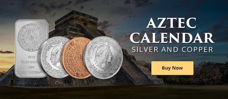 SilverTowne Aztec Calendar Silver Rounds and Bars