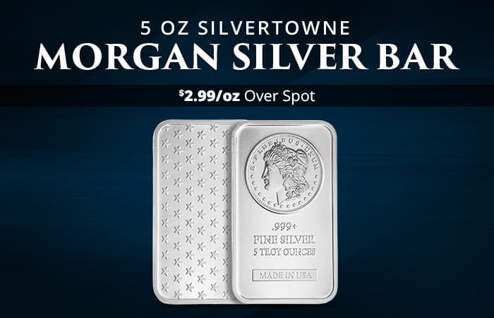 ON SALE: 5 oz SilverTowne Morgan Silver Bar (New)