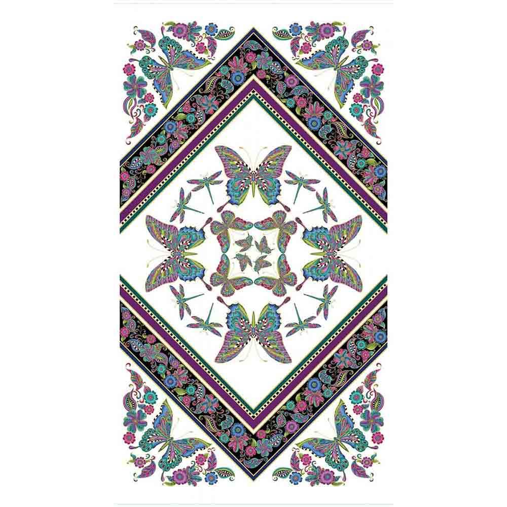 Image of Alluring Butterflies - White Multi - Panel