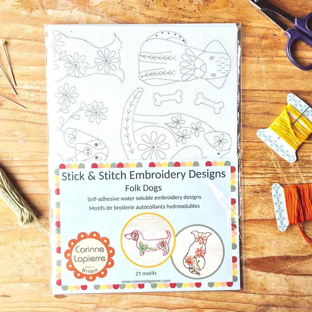 Image of Folk Dogs Stick & Stitch - Corinne Lapierre
