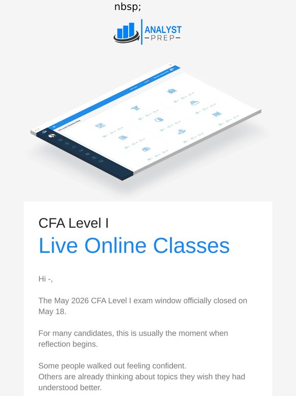 You made it through CFA Level I. Let's talk about next steps.
