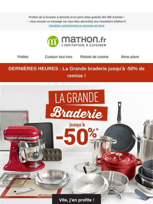 Grande Braderie : prix jusqu'à -50% et livraison gratuite, vite !