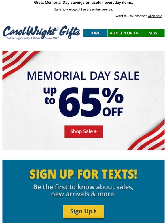 Memorial Day Sale: Up to 65% OFF!