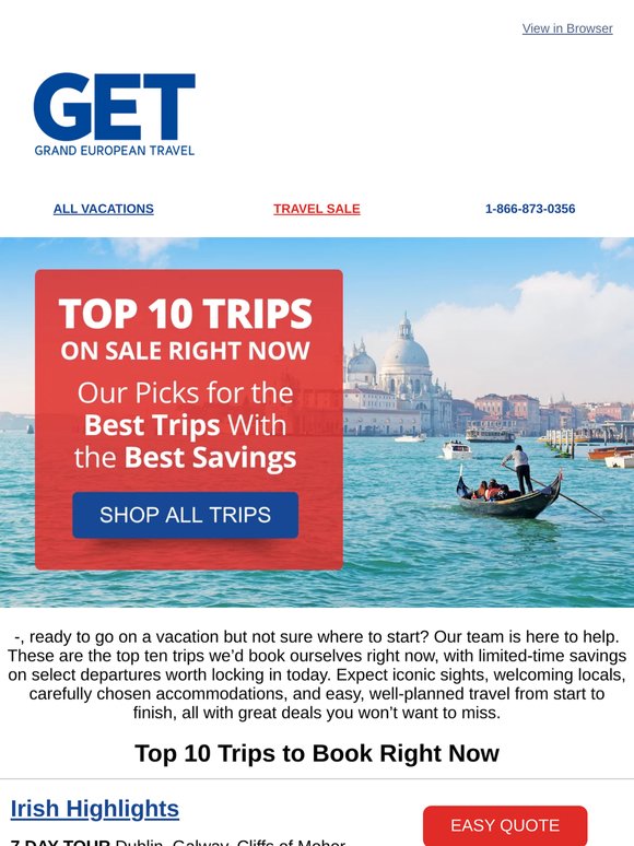 Top 10 Trips on Sale Right Now