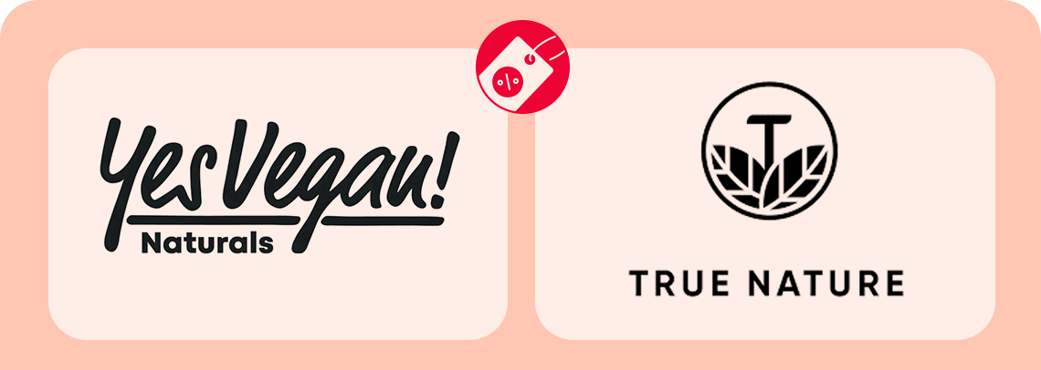 Logos der Marken YesVegan Naturals und True Nature.