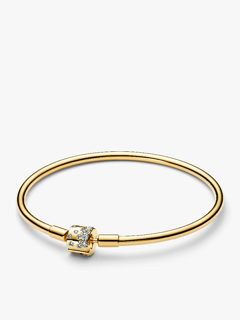 FINAL SALE - Sparkling Barrel Clasp Bangle