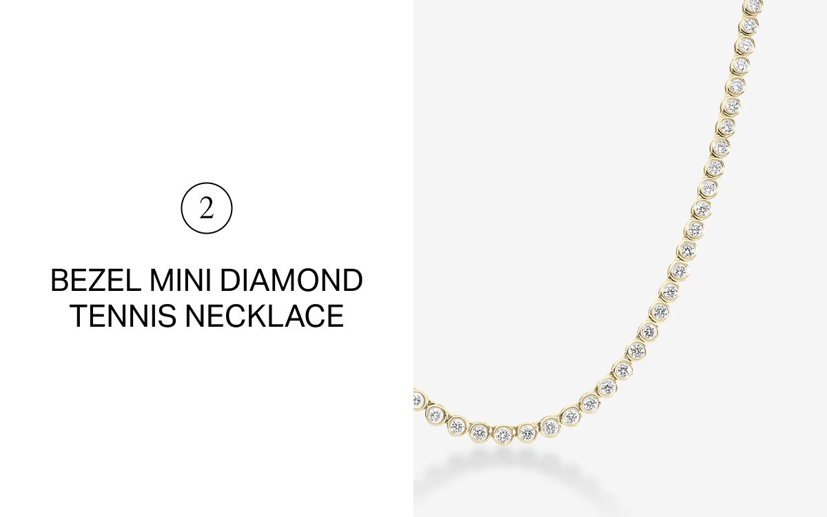 Bezel Mini Diamond Tennis Necklace
