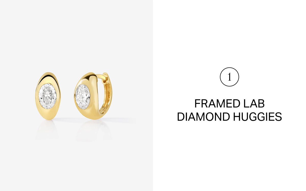 Framed Lab Diamond Huggies