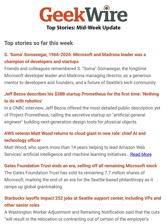 GeekWire Mid-Week Update