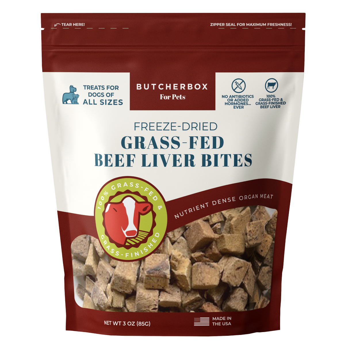 NEW one-ingredient freeze-dried, grass-fed, beef liver bites