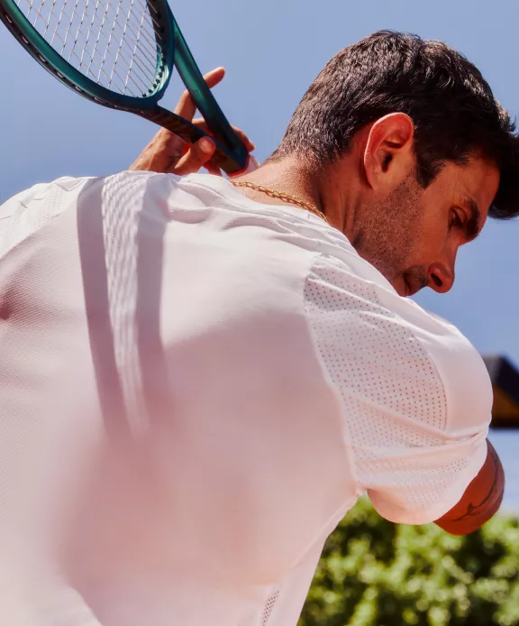 UV-Protective Mesh Panelled Tennis Shirt