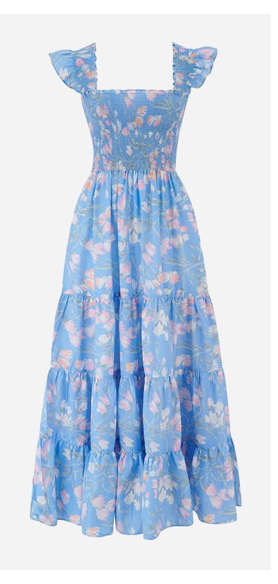 Kendall Dress In Blue Floral