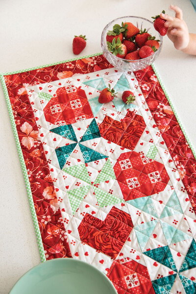 Strawberry Swirl Quilted Table Runner Pattern Download