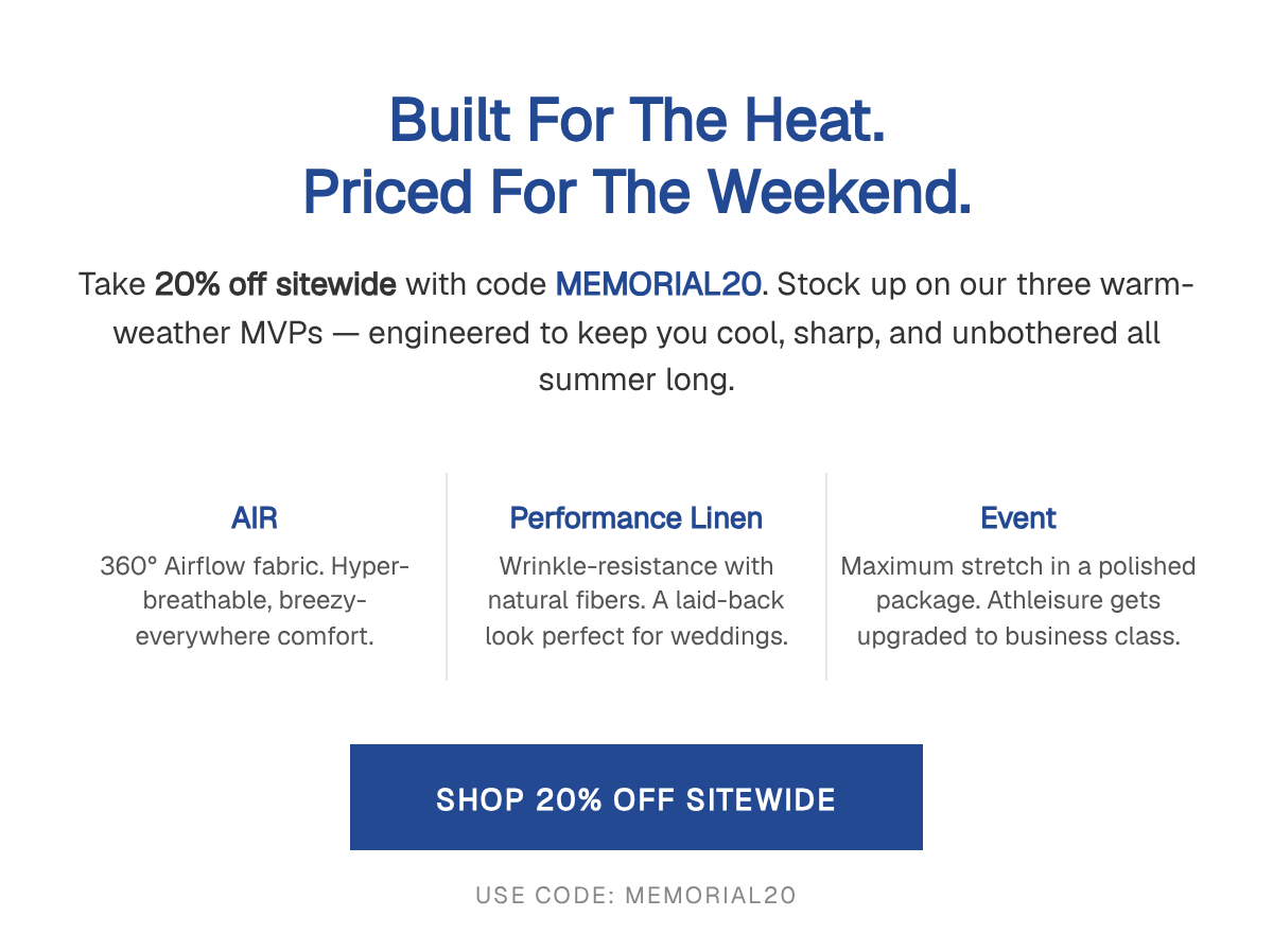 Built For The Heat.Priced For The Weekend.