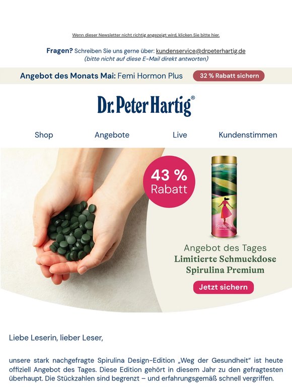 Nur heute: Spirulina im Angebot des Tages – schnell sichern ⏰