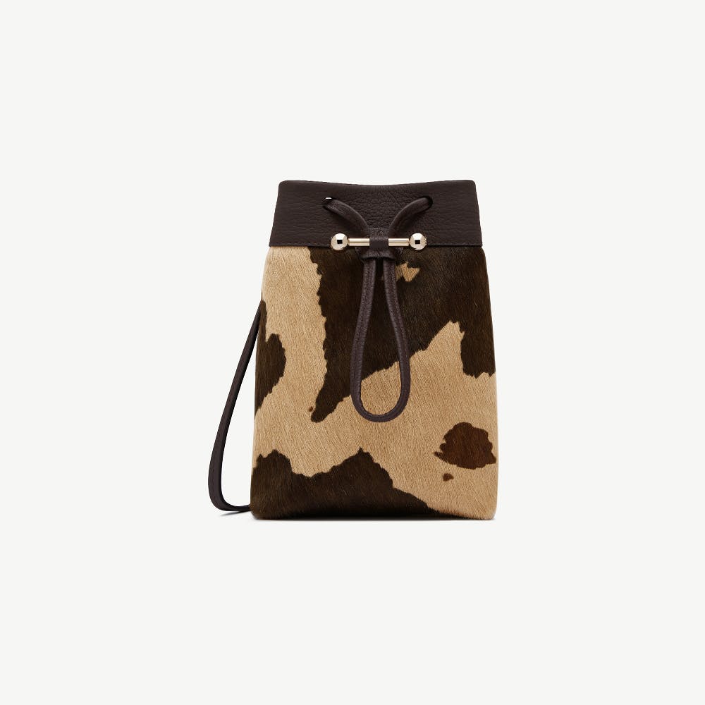 Image of Osette Midi Pouch - Sand/Espresso Spot Print