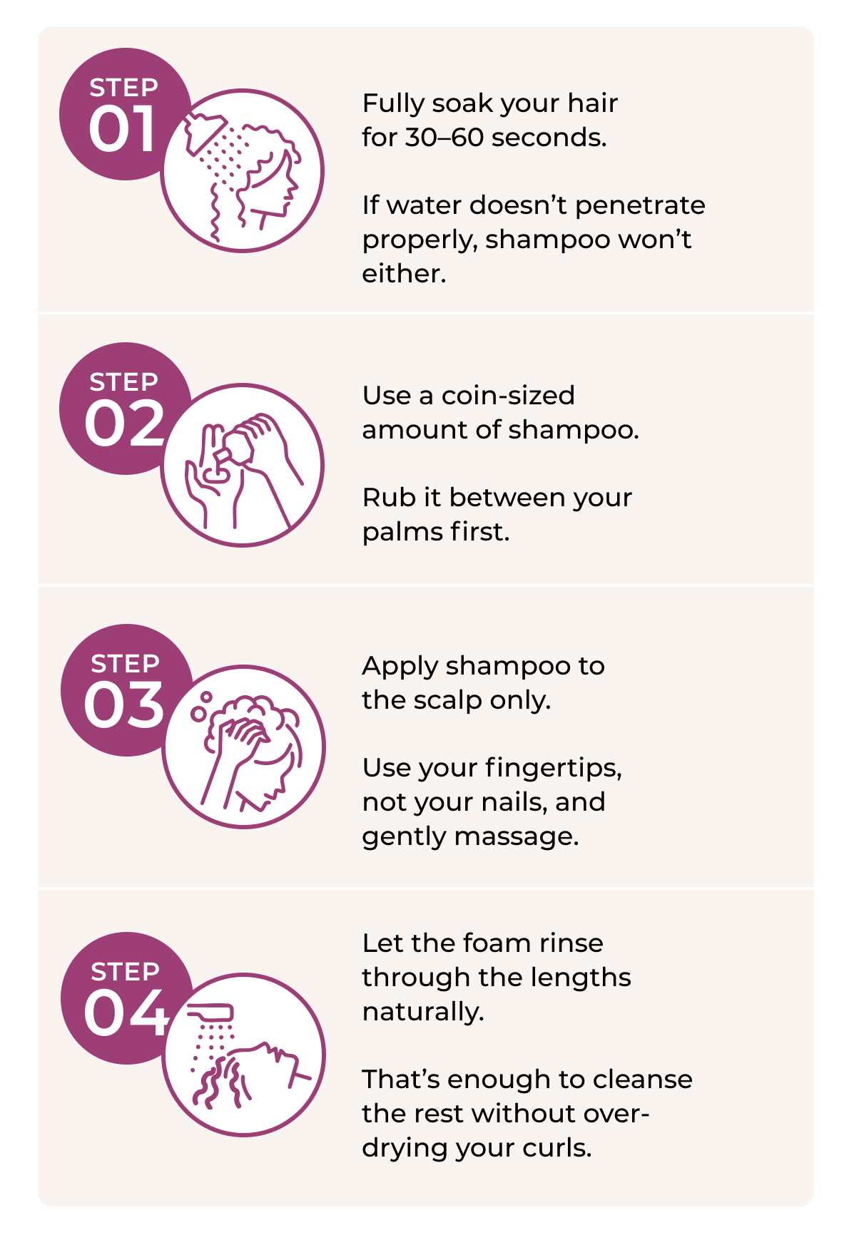 Shampoo Steps