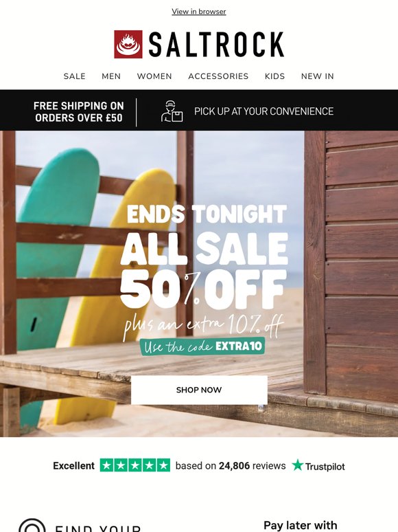 ENDS TONIGHT | EXTRA 10% OFF SALE