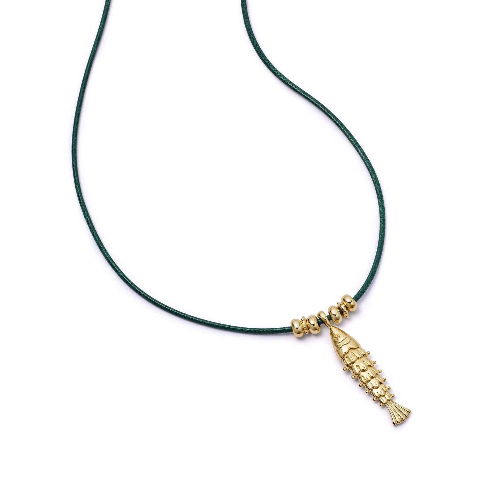 Image of Polly Tidal Fish Cord Necklace 18ct Gold Plate