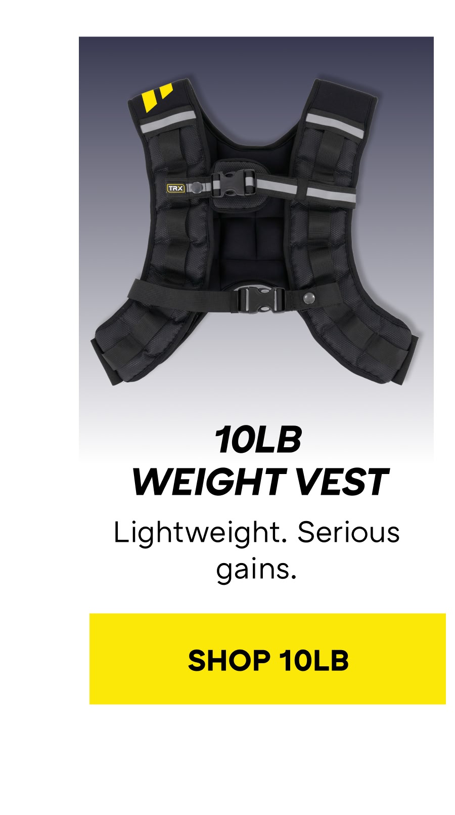 10LB  WEIGHT VEST Lightweight. Serious gains.