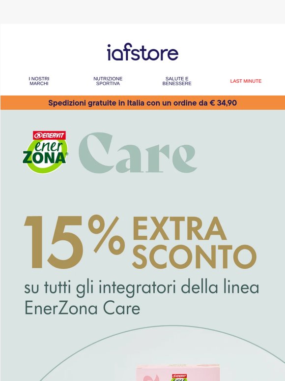 ENERZONA Care al -15% EXTRA di sconto 🍃 Scopri le formulazioni All-in-1 per il tuo benessere