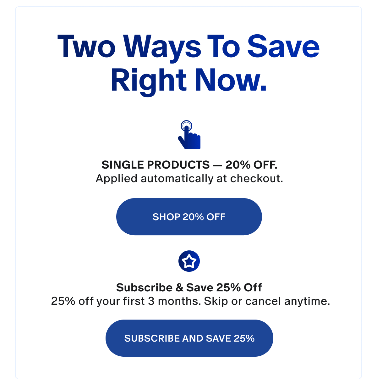 Two ways to save